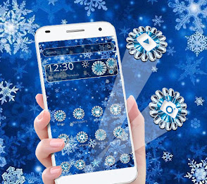 Beautiful blue snowflake theme poster 1