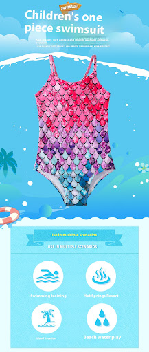 Title 4, Childrens Mermaid One-piece Swimsuit. Perfect ...