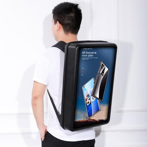 Title 2, 21.5 Inch Display Advertising Backpack. Showcas...