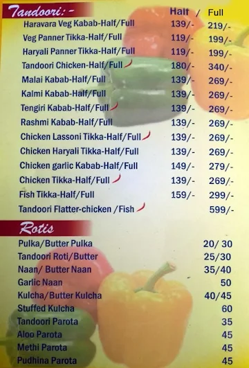 Capsicum Family Restaurant menu 