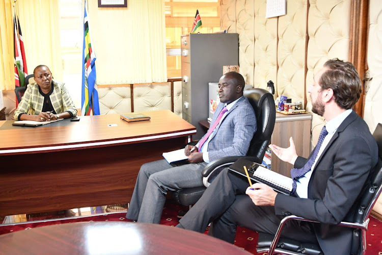 Health PS State Department for Public Health and Professional Standards at the Ministry of Health Josephine Mburu meets the Malaria No More-UK Chief Executive Astrid Bonfield on April 26, 2023/Magdaline Saya