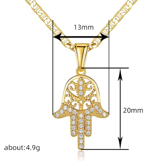 Title 1, Hand Of Fatima Necklace Hollow-out Sunny Doll S...
