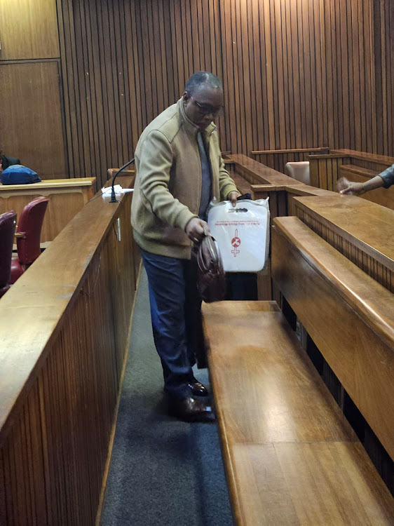 Bishop Stephen Zondo at the Pretoria high court on Thursday as he appears for his rape trial.