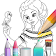 Princess coloring book icon