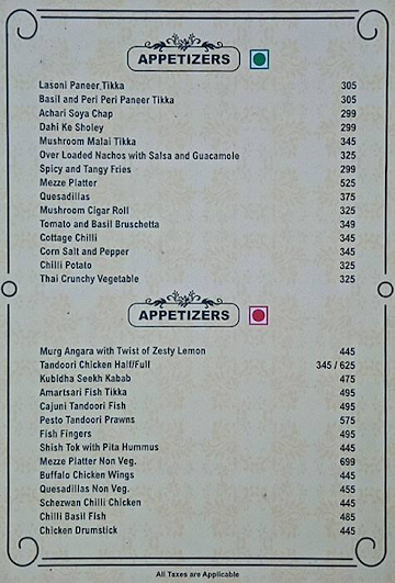 GOAT menu 