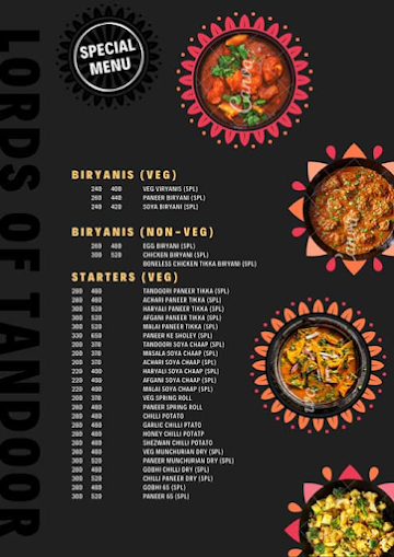 House of Tandoor menu 