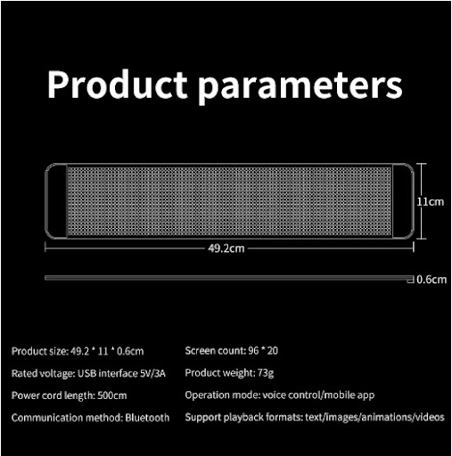 Title 7, Bluetooth Car Mounted Flexible LED Full-color S...