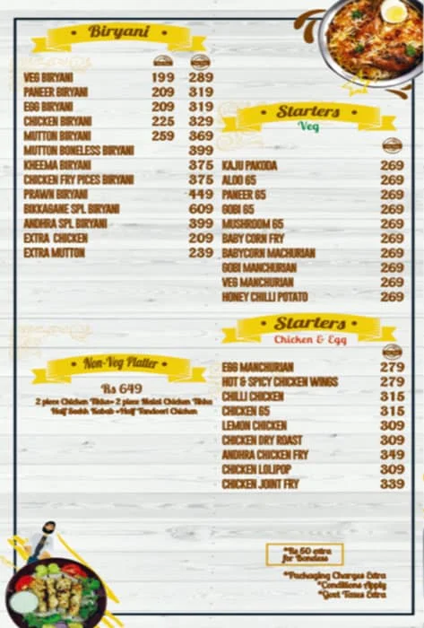 Bikkgane Biryani menu 