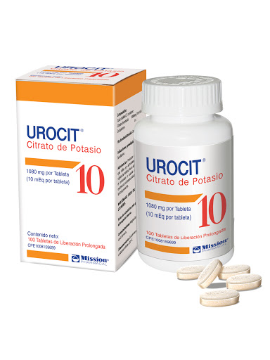 Citrato De Potasio Urocit 1080 Mg X 100 Tabletas Producto de Laboratorios  Farma. Alcalinizante de la