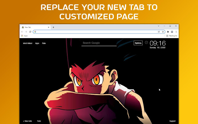 Hunter X Hunter Gon Freecss Custom HxH NewTab chrome extension