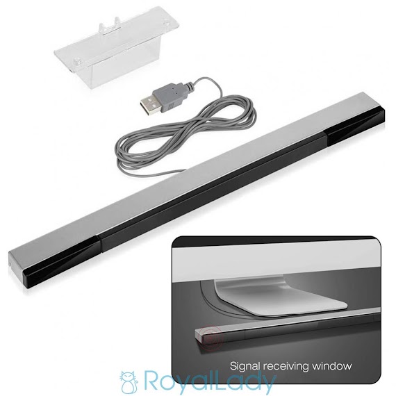 #Royallady#Usb Wired Infrared Ray Ir Sensor Bar For N S Wii / Wii U / Pc + Stand Plug And Play