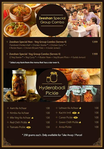 Zeeshan Restaurant menu 