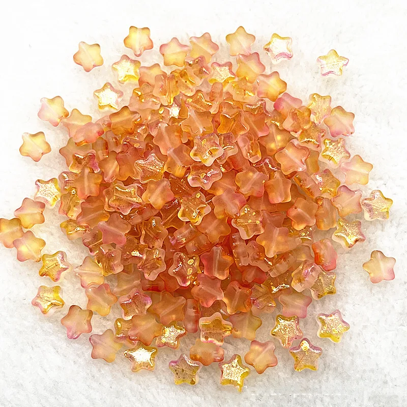 8mm Gold Straight Hole Pentagram Colored Glaze Pendant Beads. Design unique and magical jewelry pieces with ease.