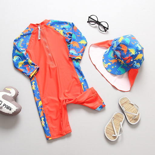 Title 23, Baby boy one-piece swimsuit with sunscreen. Per...