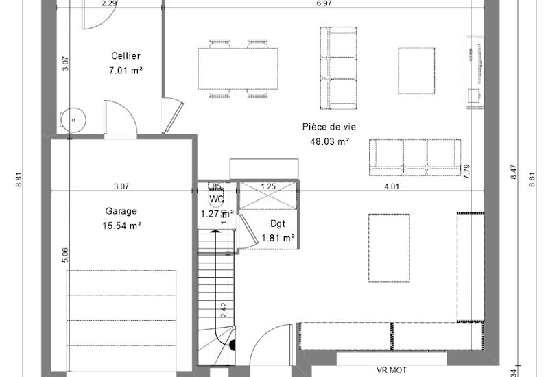  Vente Terrain + Maison - Terrain : 536m² - Maison : 95m² à Beuvry (62660) 