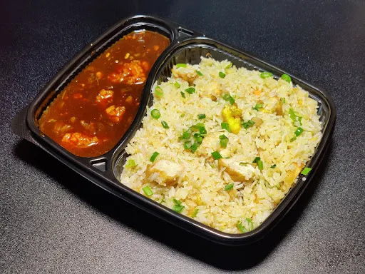 Chicken Fried Rice With Chicken Manchurian Gravy