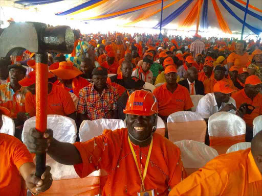 ODM supporters at Mama Ngina Drive in Mombasa for the party's 10th anniversary celebrations, September 10, 2016. /ELKANA JACOB