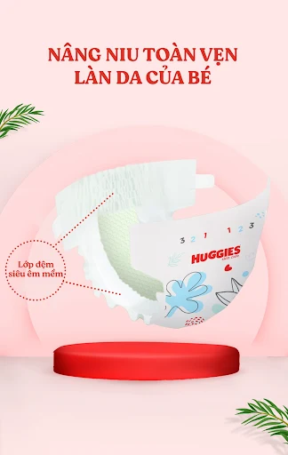 Tã dán Huggies Skincare Tràm Trà Tự Nhiên L68 - Gói 68 miếng