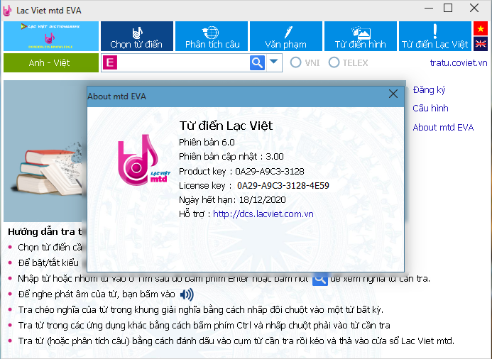 Download Từ Điển Lạc Việt mtd EVA Full key 2020