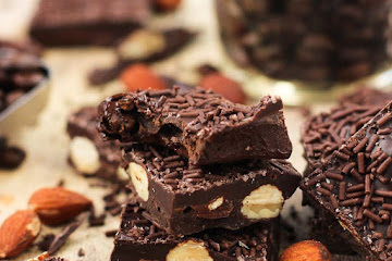 Chocolate Covered Espresso Bean Bark with Almonds