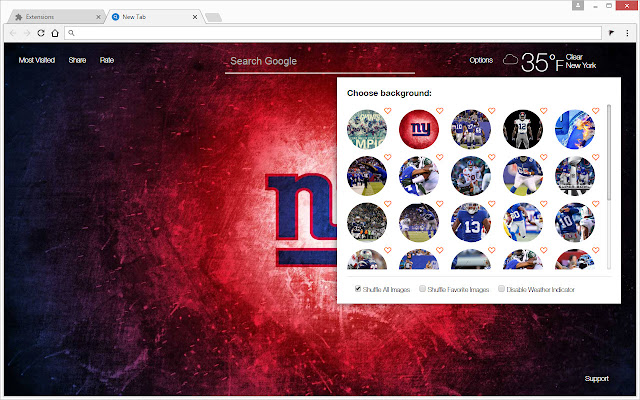 NFL New York Giants Wallpapers Custom New Tab