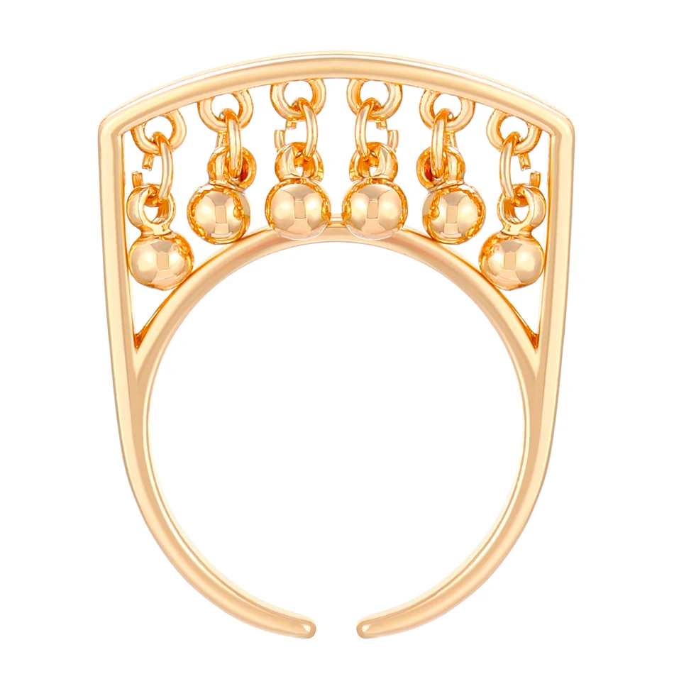 Bague Ouverte Design Cloche Ronde et Pompon pour Femme Bijou de Mode Élégant Style Bohème Accessoire Tendance Idéal Cadeau