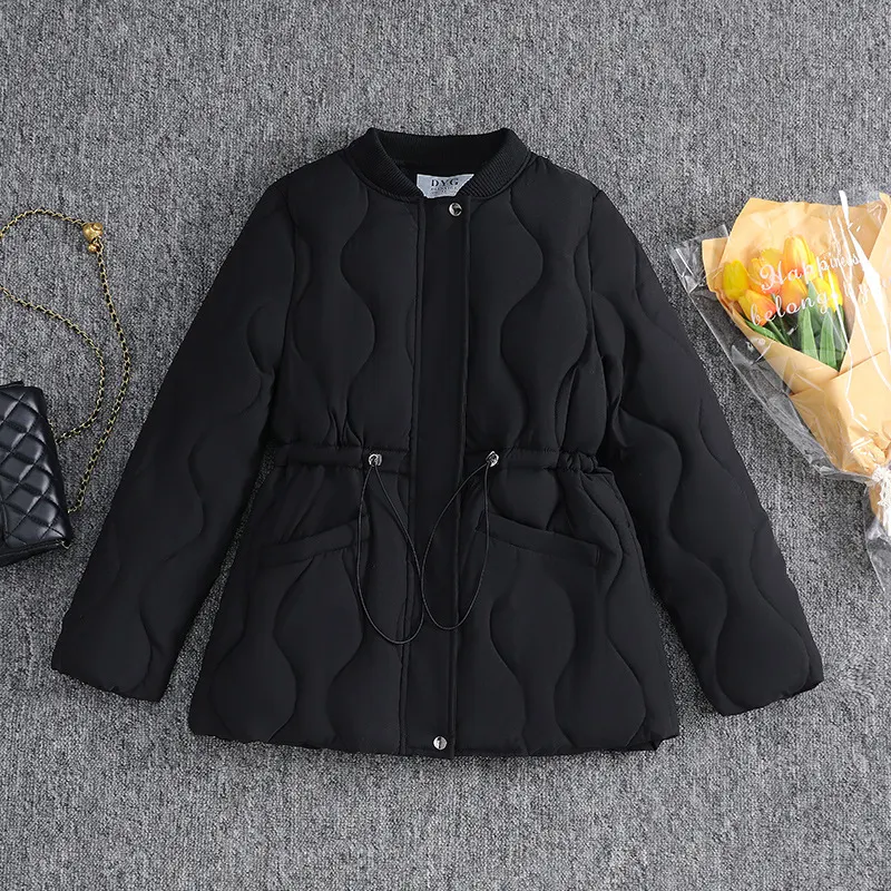 Chaqueta Acolchada de Algodón para Mujer Estilo Coreano Corte Slim Corto Abrigo Ideal para el Invierno Ligera y Cálida
