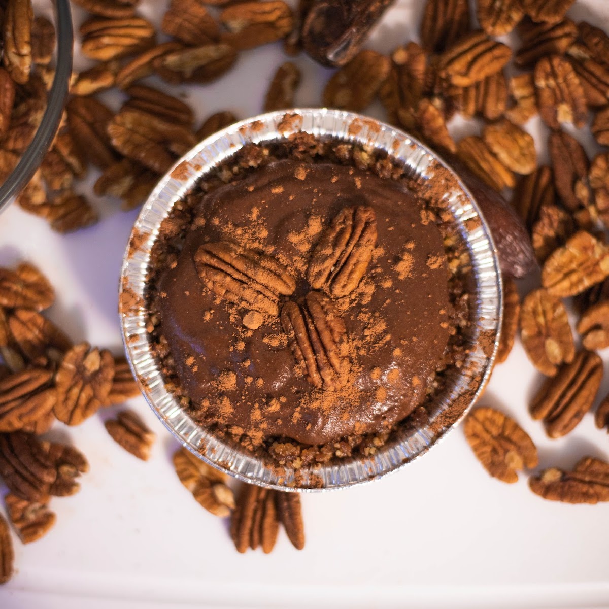 Raw turtle pie. Pecan date crust GF