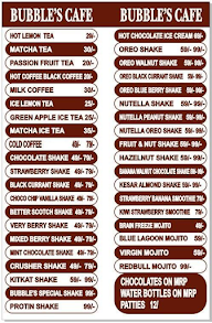 Bubble's Cafe menu 3