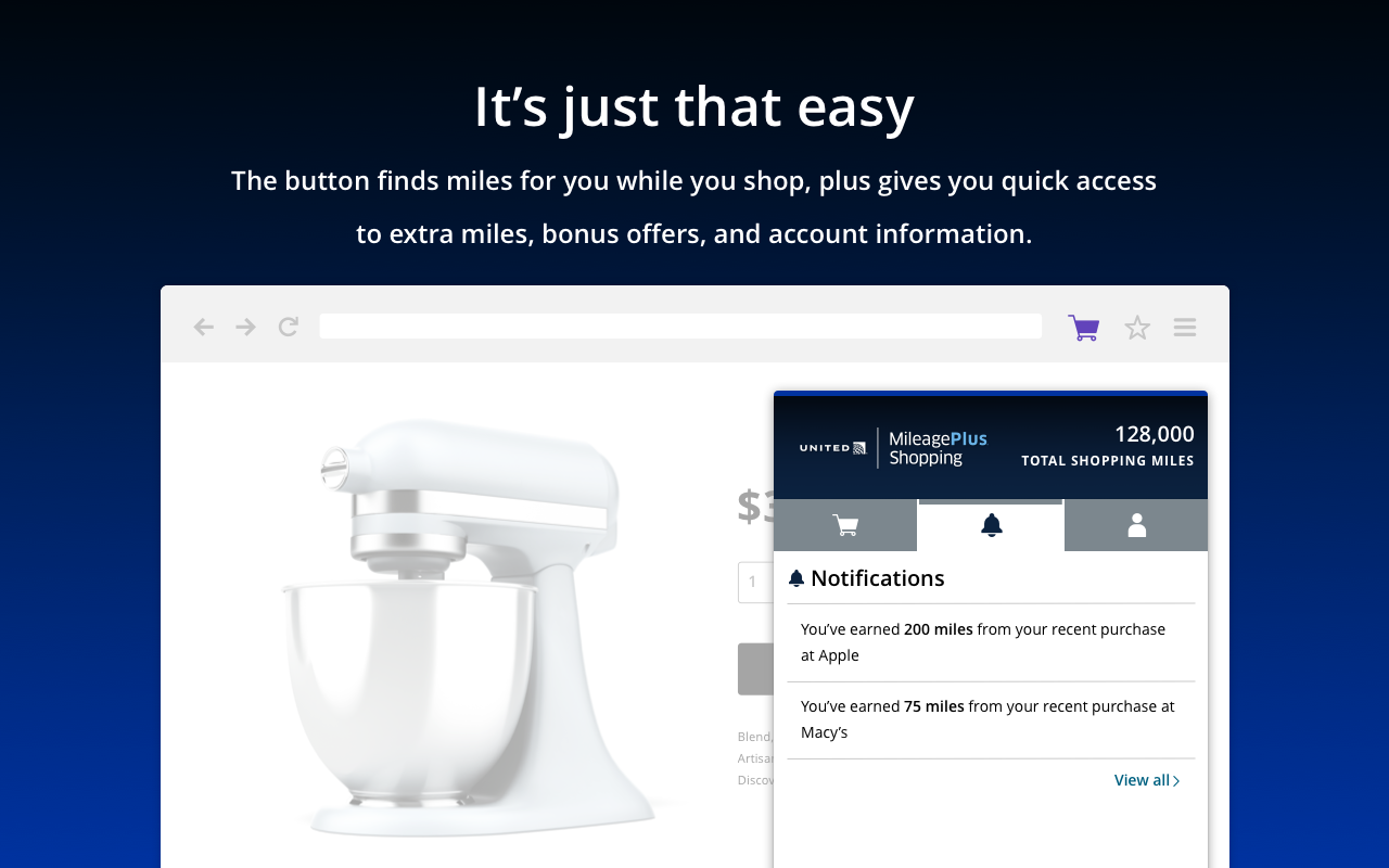United Airlines MileagePlus® Shopping button Preview image 7