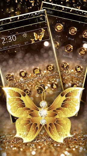 Gold Diamond Glitter Butterfly Theme