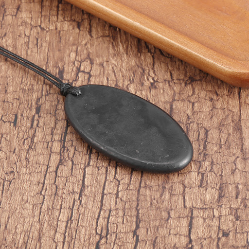 Title 5, Natural Graphitoid New Olive Pendant, an elegan...