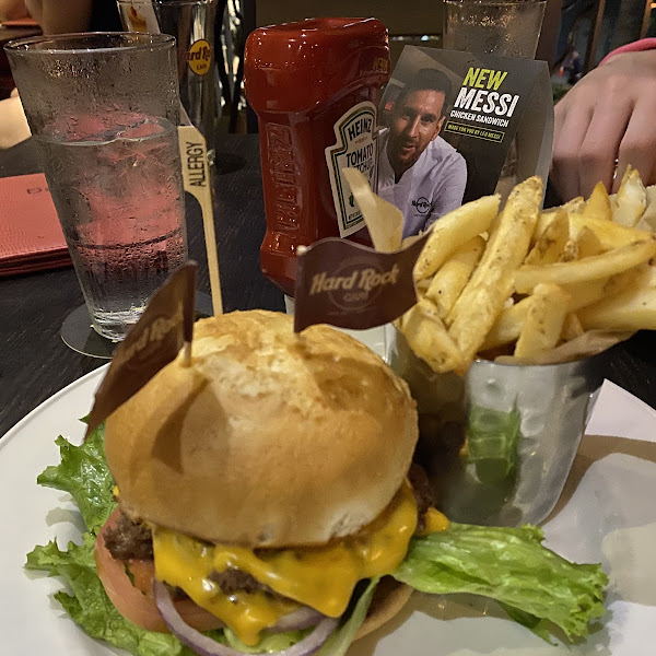 Country burger with gf fries