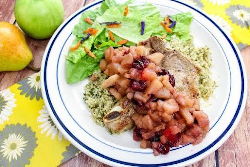 Pork Chops With Apple & Pear Chutney