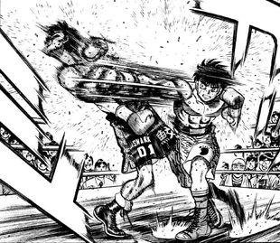Ippo is left hand dominant, Kamogawa's forcing his own style