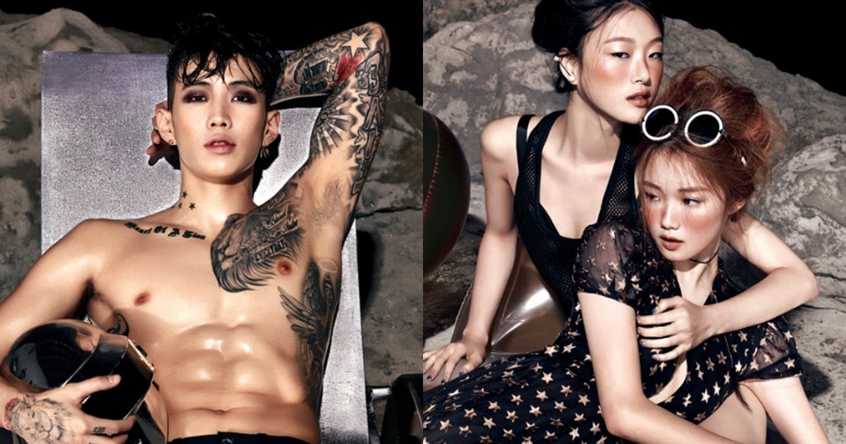 Jay Park poses with top models for ELLE