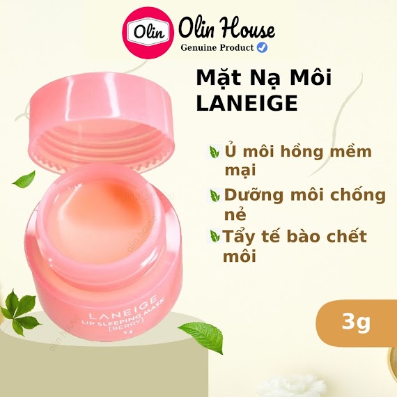 Dưỡng Môi Laneige 3G Mặt Nạ Ngủ U Môi Laneige Lip Sleeping Mask - Son Dưỡng Tẩy Da Chết Môi - Olin House