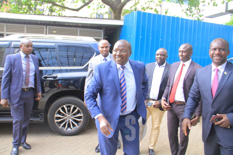 Co-operatives and SME's CS nominee Simon Chelugui arrives for vetting on Saturday, October 22, 2022.