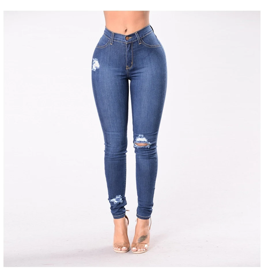 Calças Jeans Ripped Slim Dark Temperament, para um visual moderno e elegante. Perfeitas para usar em diversas ocasiões e criar combinações estilosas.