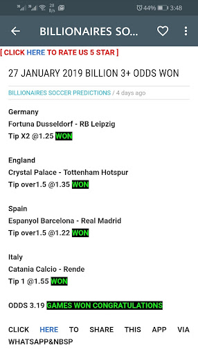 BILLIONAIRES SOCCER PREDICTIONS
