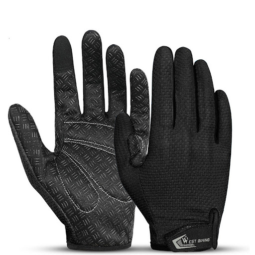 Title 2, Bicycle Riding Long Finger Gloves with Shock Ab...