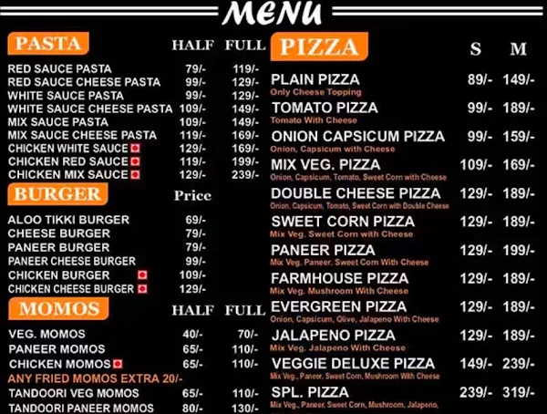 The chopping knife menu 