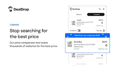 DealDrop: Coupons & Price Comparison