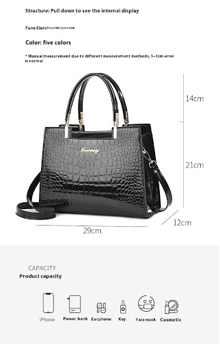 Title 11, Womens Fashion Patent Leather Shoulder Bag, st...