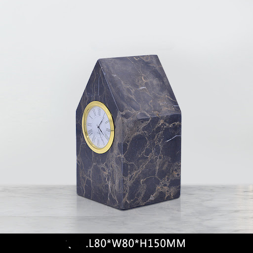 Title 6, Personalized Marble Desktop Clock Ornament Eleg...