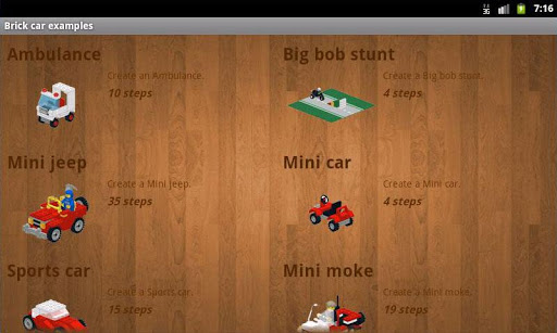 Screenshot Brick car examples