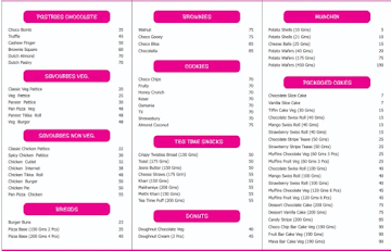 Monginis menu 