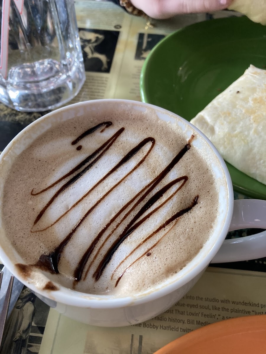 Mocha with foam as they use an artificial whipped topping