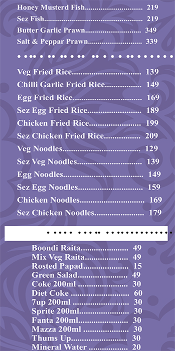 The Odia Adda menu 