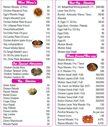 Jai Malhar Bar & Restaurant menu 